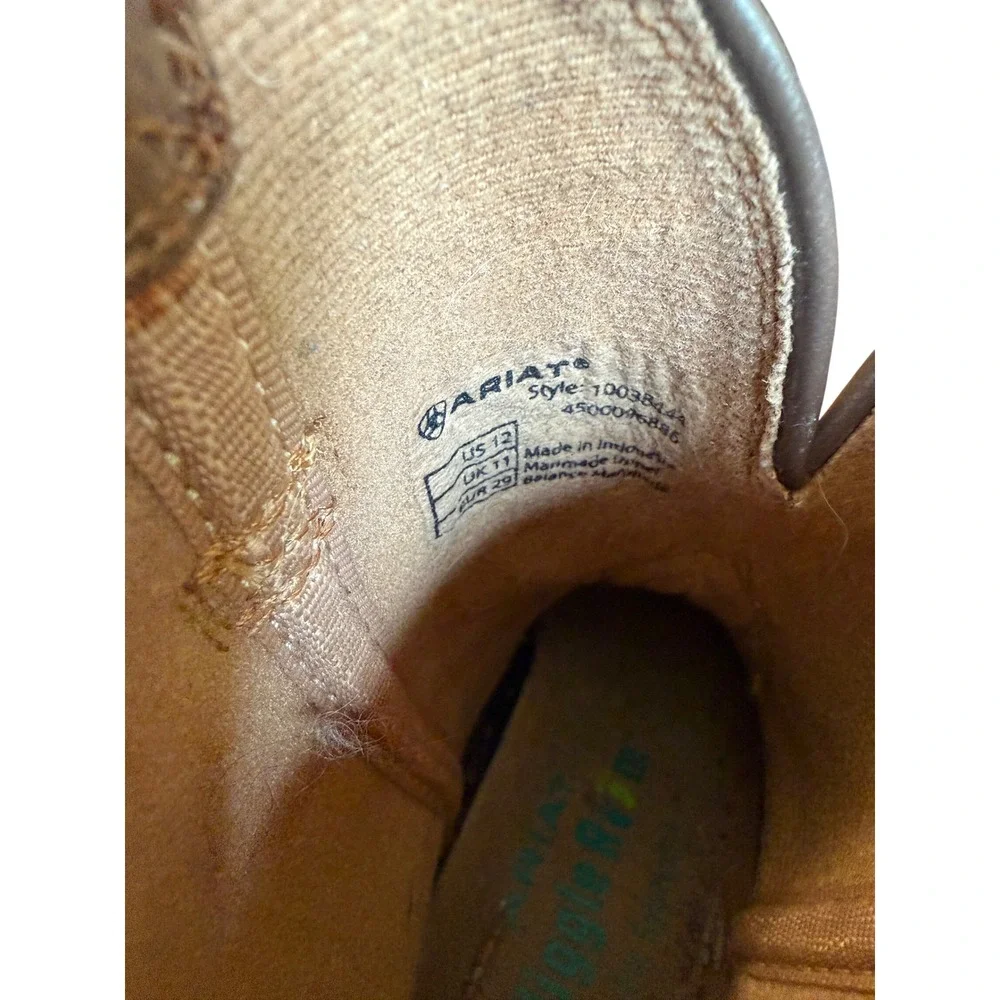 Ariat Kids Sport Western Boot Square Toe Distressed Brown 10038444 Size 12